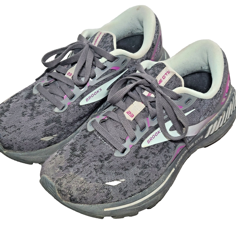 Brooks Adrenaline GTS 23 Black Purple Women's 7 Medium(B) Running Shoes